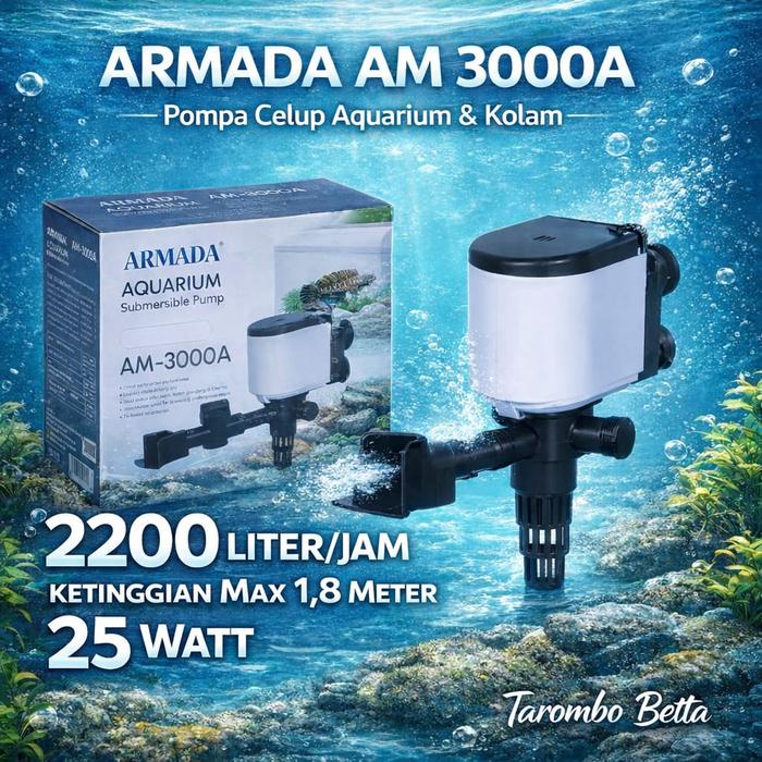 Gambar ARMADA AM 3000 A - Pompa Air Celup Kolam Ikan Aquarium Aquascape 3000A dari tarombobetta Kota Administrasi Jakarta Timur Tokopedia