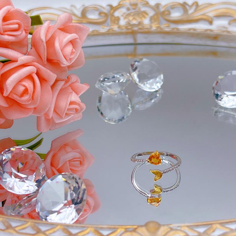 Product Introduction of S925 amethyst 02 and citrine mermaid tail ring 4