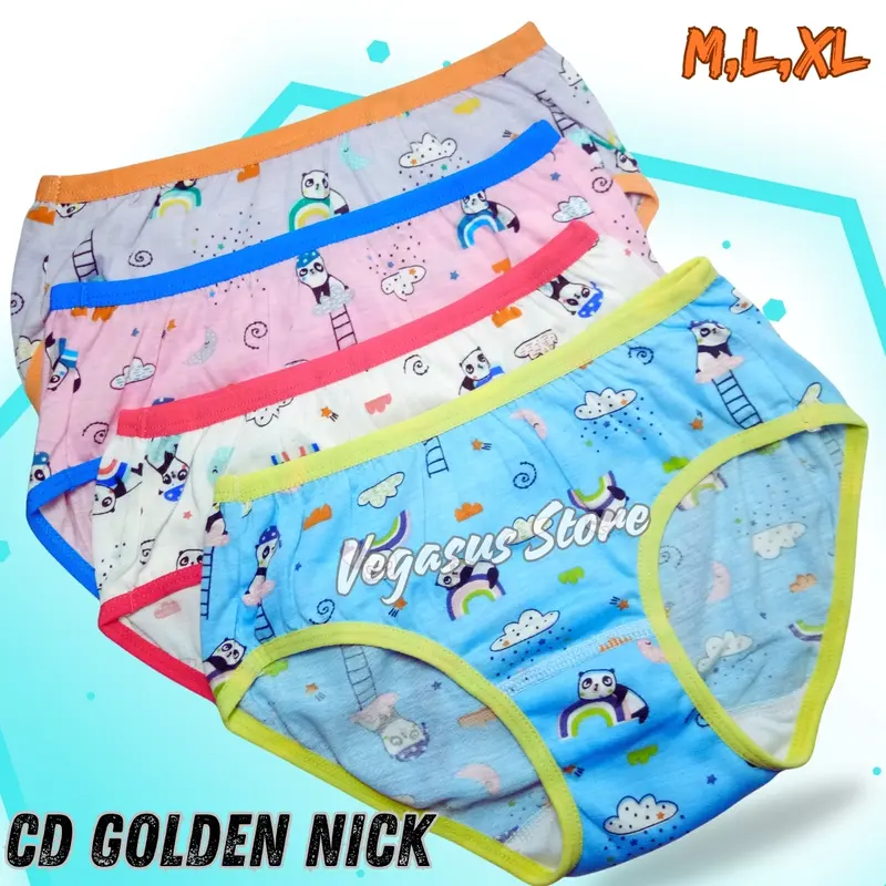 6Pcs CD Golden Nick 069B Celana Dalam Anak PEREMPUAN-ANAK Wanita MOTIF Karakter Kartun-Pakaian Dalam Anak Wanita Fashion cuci dengan air dingin xxl 5