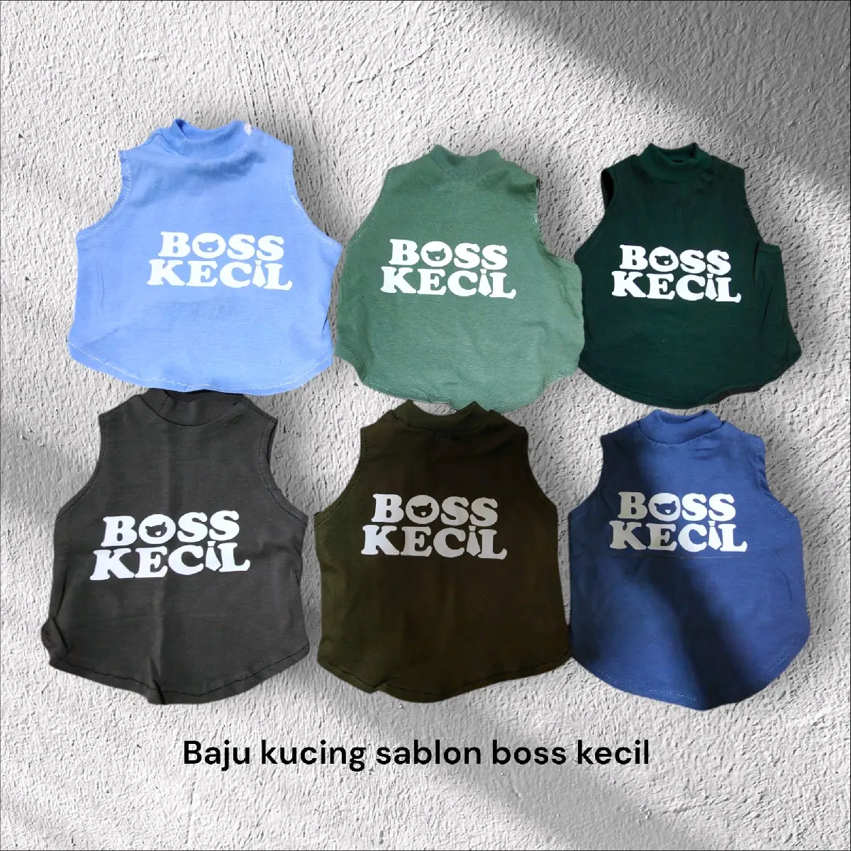 Baju kucing anjing cowok cewek lucu sablon BOSS KECIL