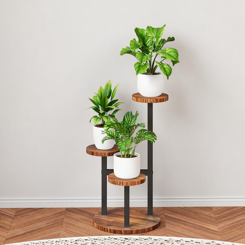 Bamworld Plant Stand Indoor Tiered Small Metal Plant Shelf for Multiple Plants 3 Potted Corner Flower Stand for Patio Garden Balcony Living Room Bedroom(3 Tier) 4
