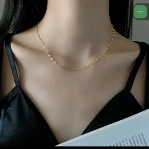 Kalung anak anak dan dewasa kalung model pecah kopi perempuan kalung Anti Karat aksesoris terbaru fashion Titanium Ibu