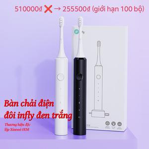 Bàn chải điện INFLY thông minh công nghệ sonic 42000 vòng phút 4 chế độ lông Dupont chống nước IPX7 hẹn giờ 2 phút mặt mun lazy máy mdm