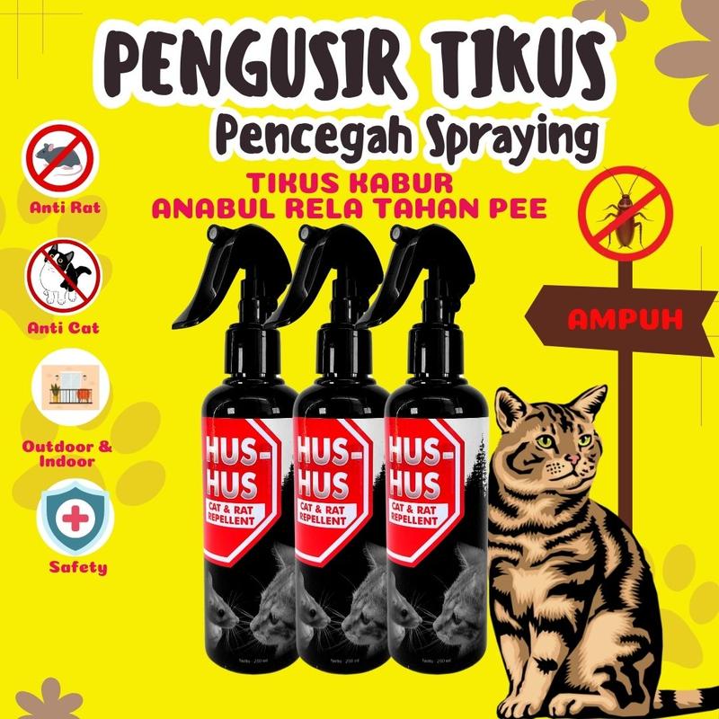 HUS HUS RAT CAT 250 ML Anti TIKUS dan KUCING Spraying Aman Untuk Hewan Peliharaan 0