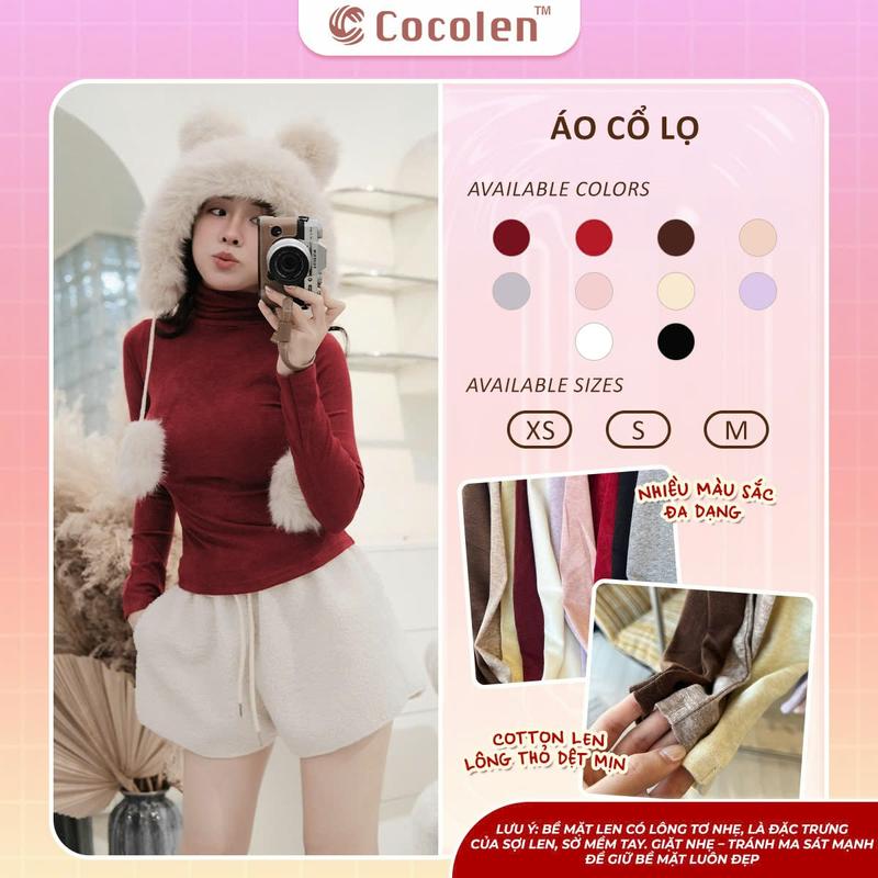 Áo Cổ Lọ Chất Liệu Cotton Len Lông Thỏ Hàn Dệt Mịn Màu Sắc Hottrend Lạ Mắt A055