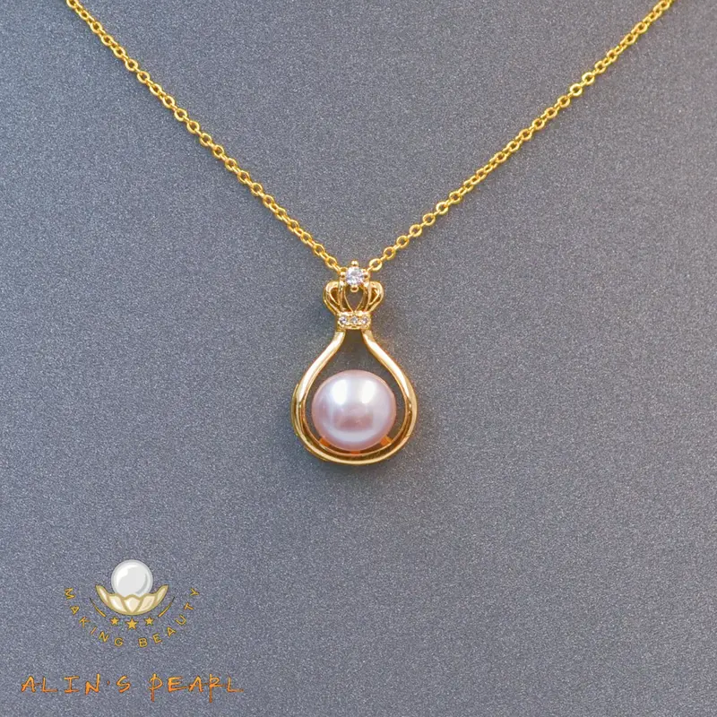 K016 Kalung mutiara rantai gold dengan design classy dan mewah 0