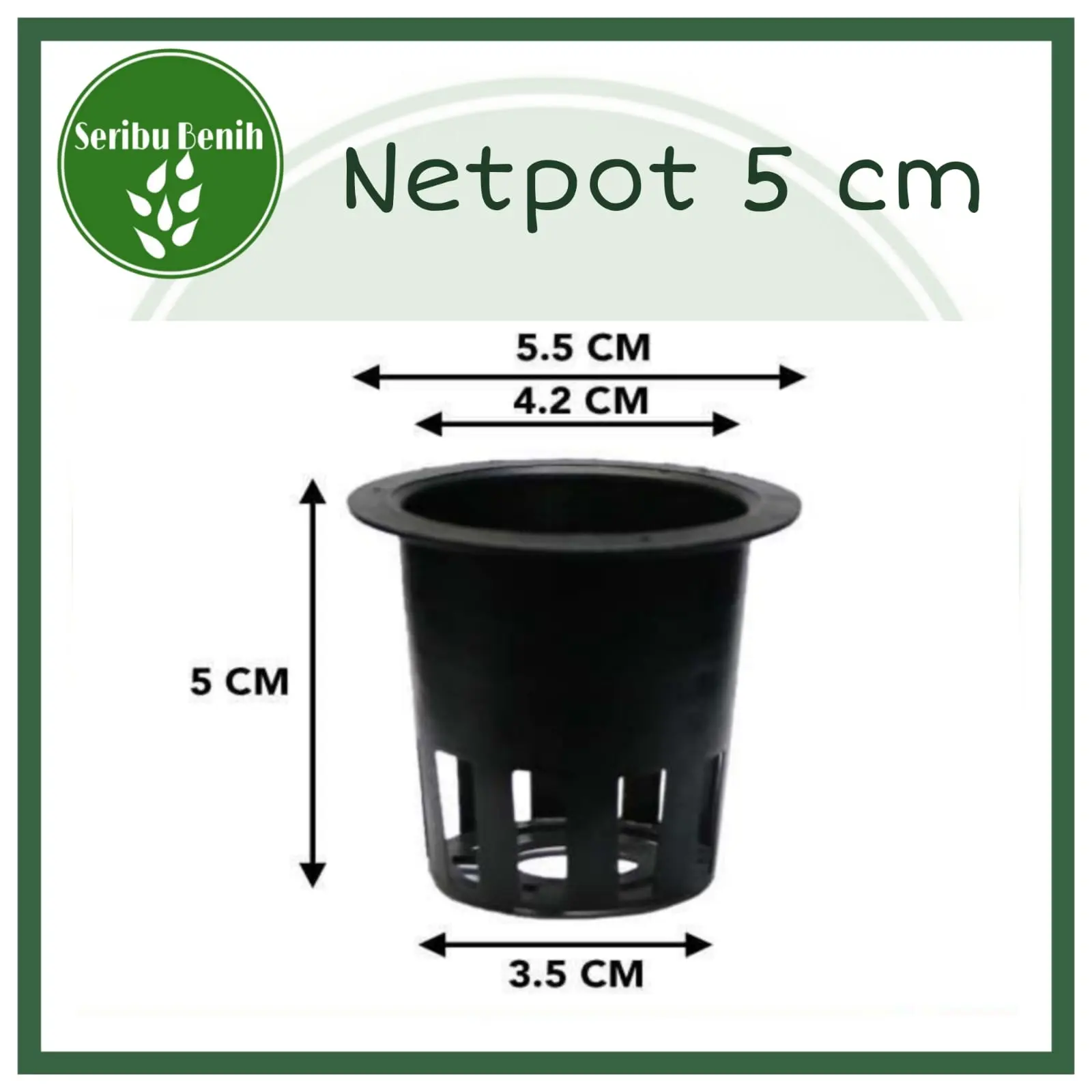 1 Pcs Netpot Hidroponik 5 cm - Media Tanam Net Pot Jaring Hitam 5cm dan Sumbu Flanel Bahan Flannel Tebal Premium