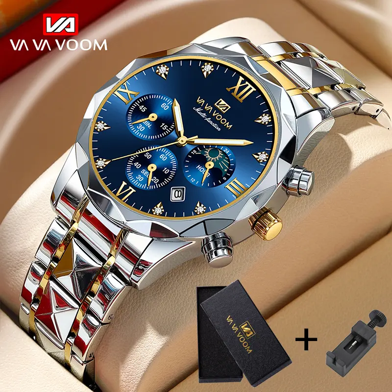Đồng Hồ Nam, Chống Thấm Nước, Bán Chạy, Dây Đeo Bằng Thép Không Gỉ, Có Hộp, Thời Gian Và Ngày, Ánh Sáng, Chính Hãng 100%, Thời Trang Giới thiệu Meter Tuner Đeo Tay Watch