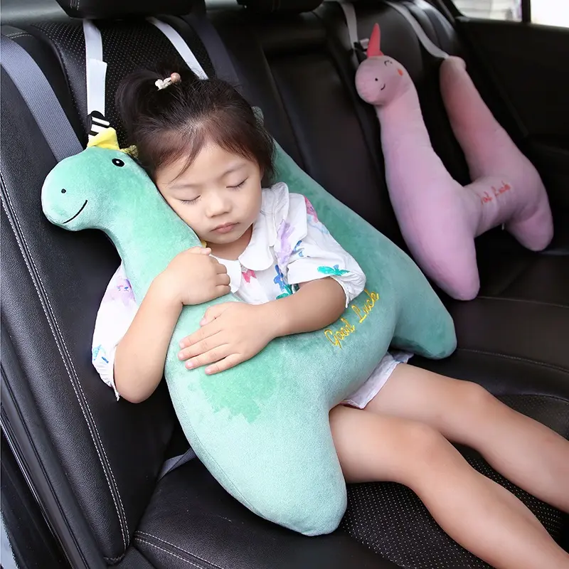 Bantal Tidur Mobil Anak Kartun Dengan Dudukan Lembut Bantal Perjalanan Jarak Jauh Kereta Api Pesawat Terbang Aksesoris Interior
