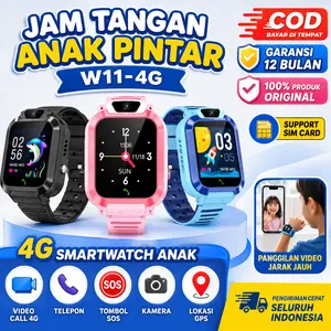 [100% Produk Asli Resmi]Smartwatch W11  Anak 4G – Video/Voice Call Dua Arah, IP67 Waterproof, GPS Tracking & SOS Emergency Call. Wajib Punya untuk Anak Laki-Laki & Perempuan Usia 3-12 Tahun, Hadiah Terbaik