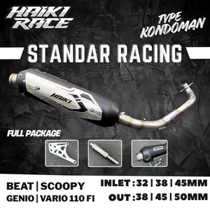 Knalpot Standar racing Kondoman Original HAIKI RACE Beat Karbu Beat Deluxe Beat FI Scoopy Karbu Scoopy Fi Scoopy New Scoopy Prestige Motorcycle Motor