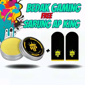 AP King - Paket Hemat 2in Sarung Jempol & Bedak Gaming Super Licin Cocok Untuk Performa Bermain Game Lebih Baik Gratis Sarung Jempol finger heart