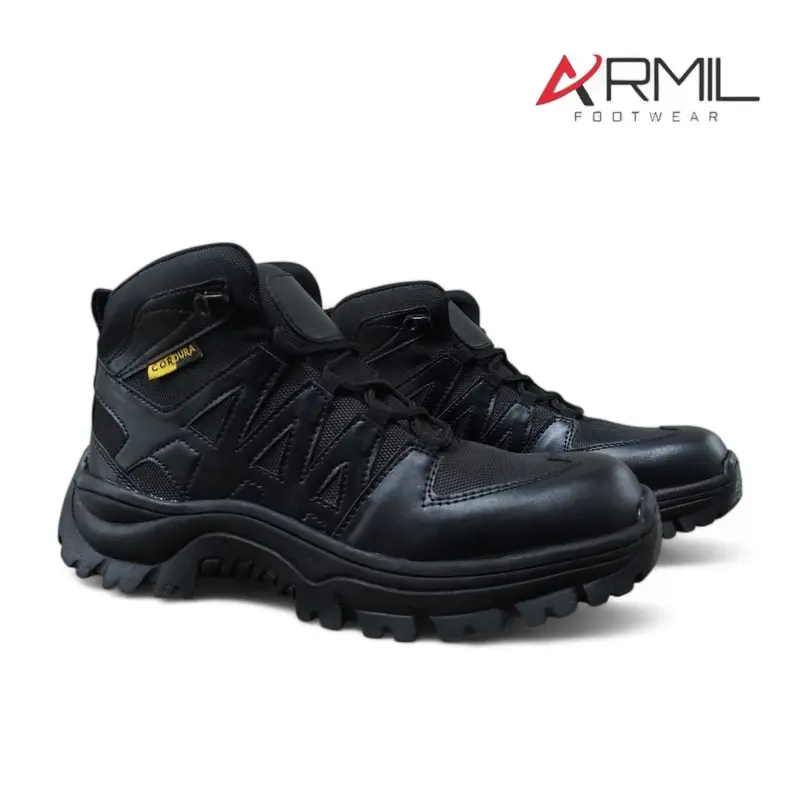 Sepatu Taktis PDL Tactical Boot Pria Anti Slip Hitam Krem Shoes Kerja 1