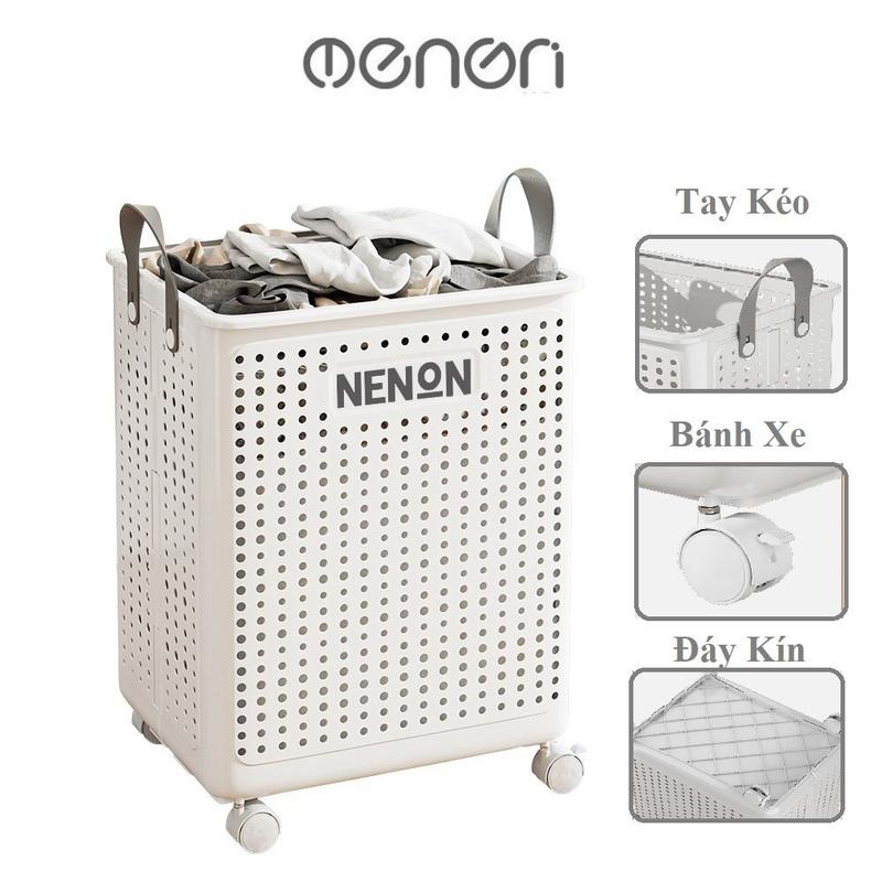 Sọt Đựng Quần Áo Thiết Kế Gấp Gọn Có Bánh Xe Di Chuyển Chất Liệu Nhựa ABS - OENON Rổ Giỏ