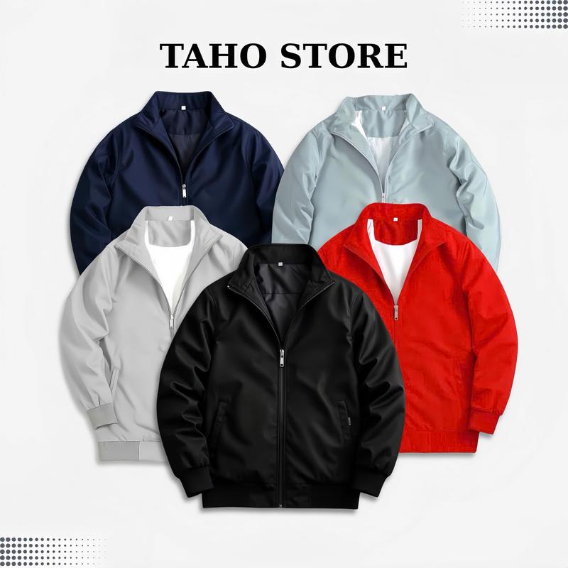 Áo Khoác Dù - Áo Gió 2 Lớp Trượt Nước Cổ Trụ Nam Nữ Basic Cổ Cao Dưới 83kg,Chống Gió,Chống tia UV Cực Tốt. Menswear Jacket Có Túi
