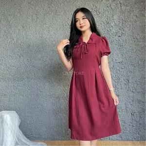 Cikistore - Alea Dress Midi Korean Style Casual | Gaun Pesta Wanita | dailywear dress