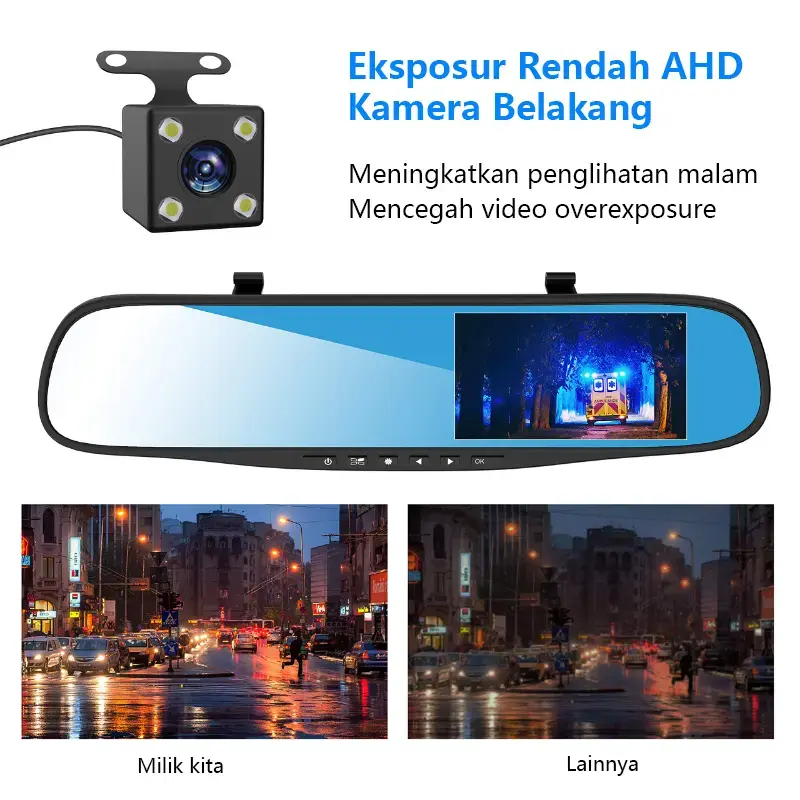 Super Cheap Peace of Mind Dashcam Mobil 4.3" FHD 1080P Dual Lens Loop Recording G-Sensor (Hanya Dashcam)