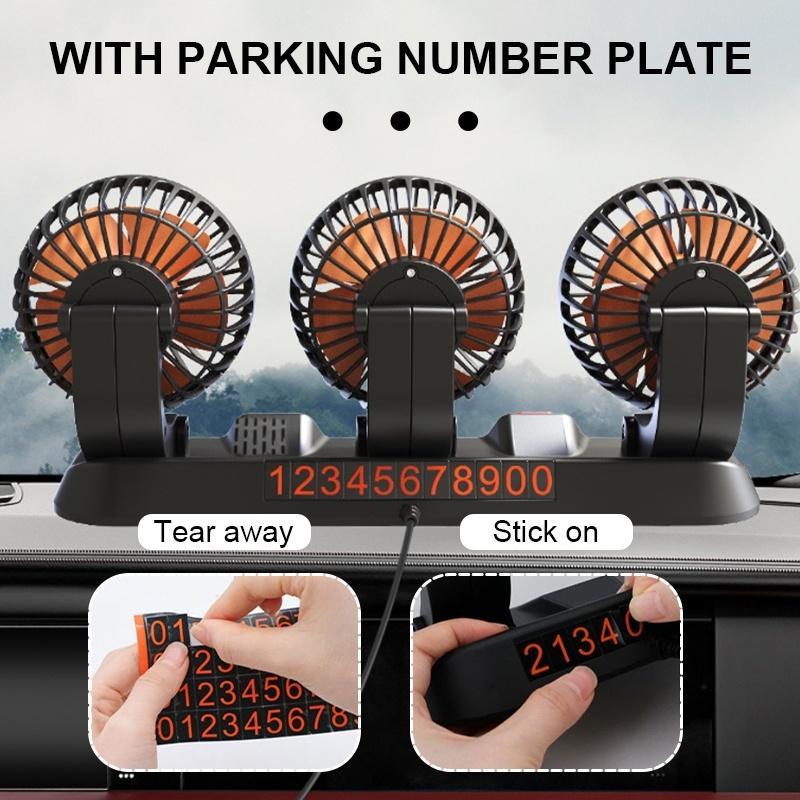 【Heavy Duty】Truck Fan 12V-24V - High Power Double Blades, Metal Construction Car Simple 2