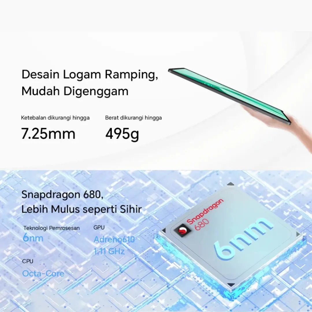 Honor Pad X8a RAM 4/128GB Snapdragon 680 Octa-coreLCD 90Hz Garansi Resmi Honor Indonesia 1 Tahun