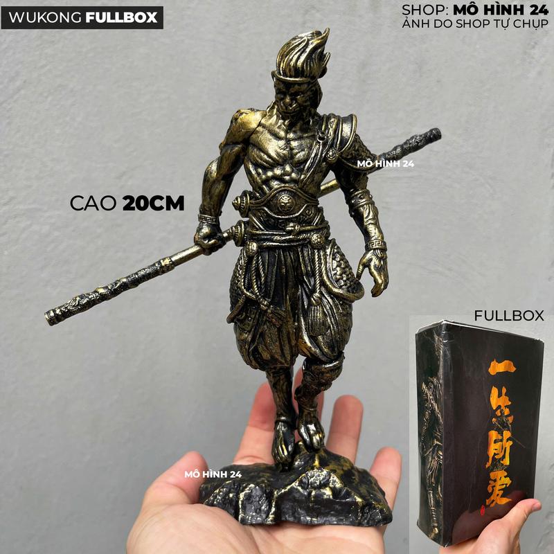 Mô hình TÔn ngộ không Wukong gold 21cm BlackMyth Black Myth nhựa giả đồng Tây Du Ký tề thiên đại thánh khỉ trang trí bể 0