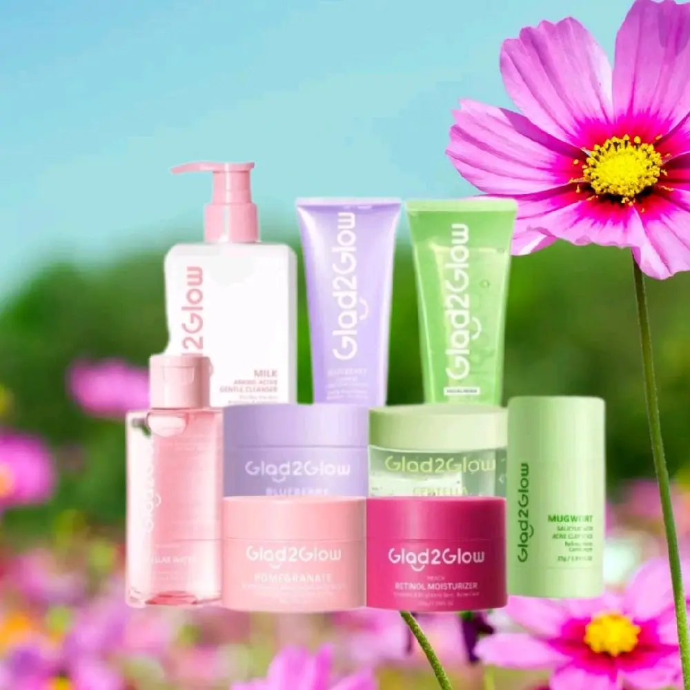 Glad2glow All Series menghilangkan flek hitam mencerahkan Niacinamide Perawatan Wajah moist g2g eksfoliasi Pelembab moisturizer cleanser viral Cleansing Pencerah