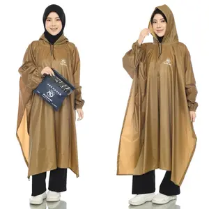 JAS HUJAN PONCO LENGAN/KELELAWAR,RAINCOAT, MANTEL Murah Berkualitas Terbaik PRIA WANITA Dewasa Mocca