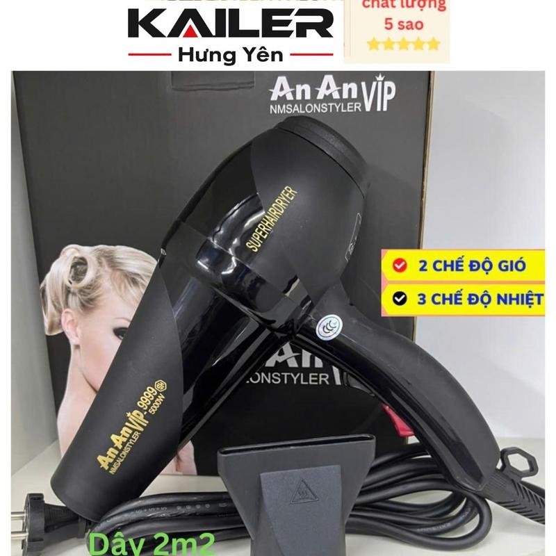 Máy Sấy Tóc Thơm KAILER -AnANVIP 9999 Công Suất 5000W Sấy Nóng Lạnh 2 Chiều Dây Dài 2m Chuyên Dụng Cho Salon)