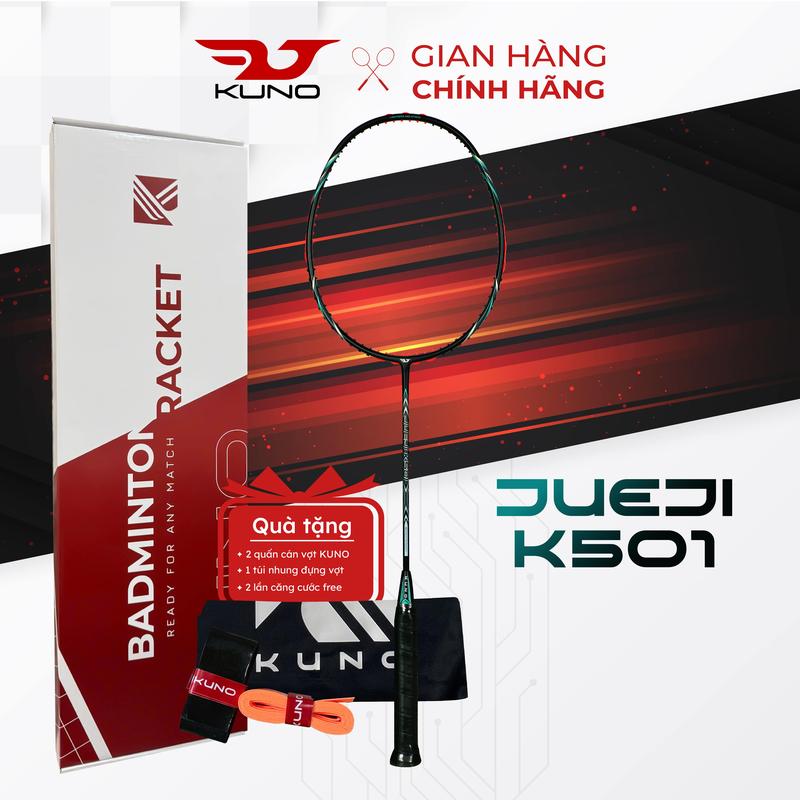 Vợt Cầu Lông 6U KUNO JUEJi K501 Chính Hãng, Full Cacbon Cao Cấp, Vợt Công Thủ Toàn Diện, Trọng Lượng 72gram, Được Chọn Mức Căng, Full Hộp Đựng, Tặng 2 Quấn Cán, 1 túi nhung, 2 Lần Căng Cước Miễn Phí
