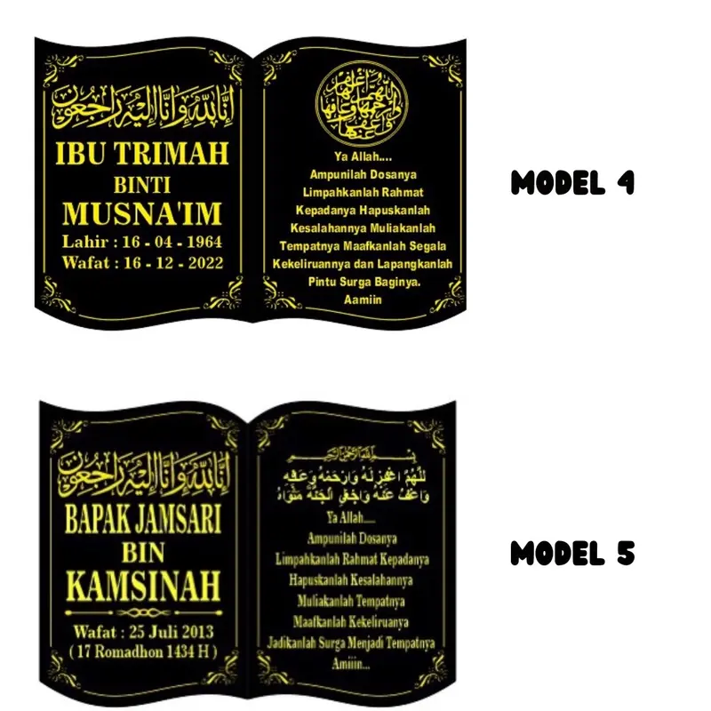 (COD) BATU NISAN TUGU 30x20 GRANIT BERKUALITAS PLUS DUDUKAN FREE PACKING KAYU TERMURAH BAHAN GRANIT TILE Hitam 3