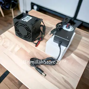 Kipas Blower 8x8cm double fan 12v highspeed fullset + adaptor 12v 2a (controller opsional)
