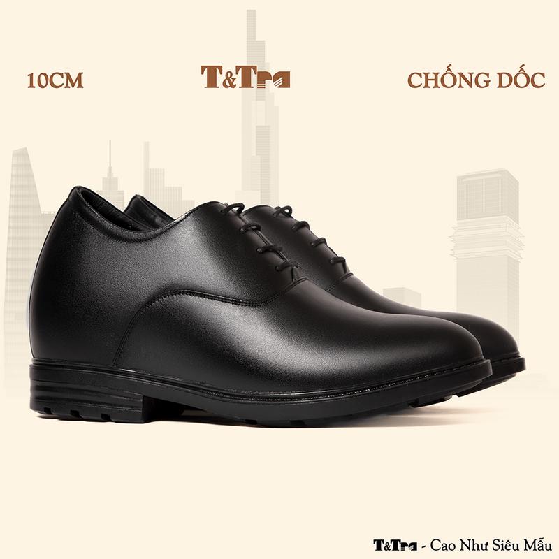   10CM  Giày Độn Nam T&Tra T98 Đen - Ít Dốc Mang Thoải Mái Hơn 