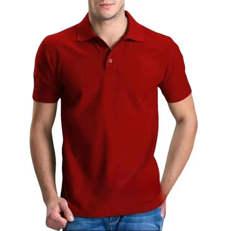 Kaos Kerah Polos / Kaos Kerah Polos Seragam / Kaos Kerah Polo Shirt Unisex / Kaos Kerah Polo Formal Lengan Pendek Casual Maroon