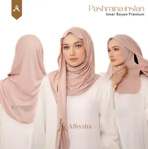 Albysha - Kerudung Hijab Pasmina Instan Curve Inner Rayon Viscose Airy Airflow Bahan Meleyot Kaos Premium