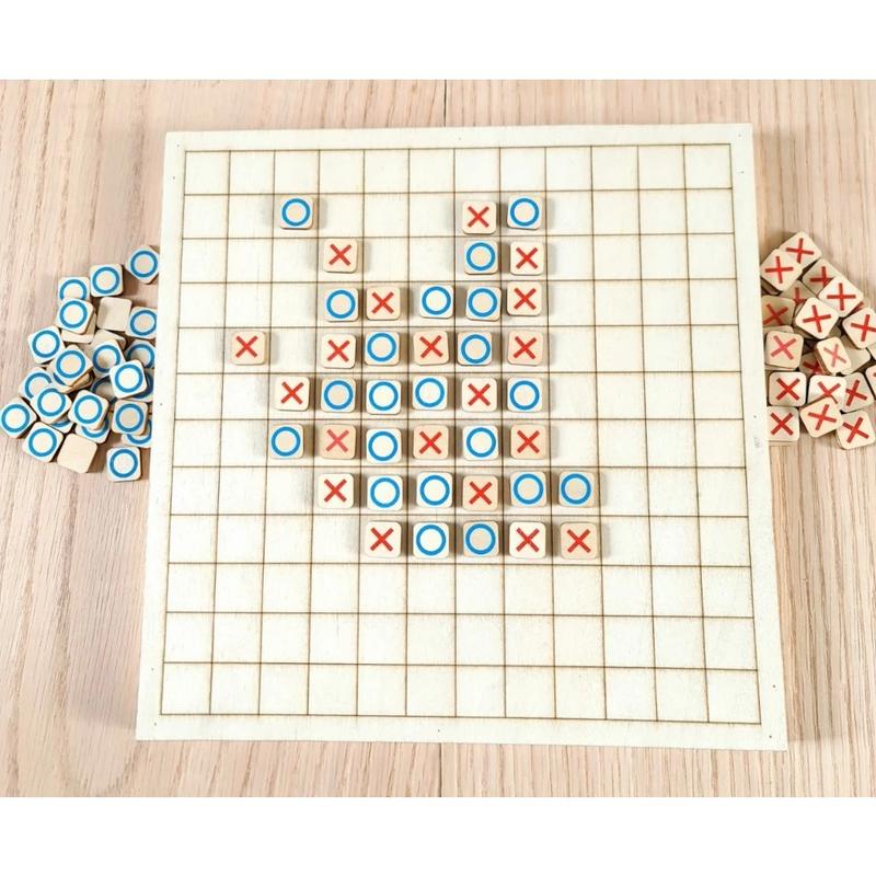Bộ cờ caro gỗ giúp trẻ phát triển tư duy khả năng ghi nhớ và nhận biết đồ chơi tư duy cho bé