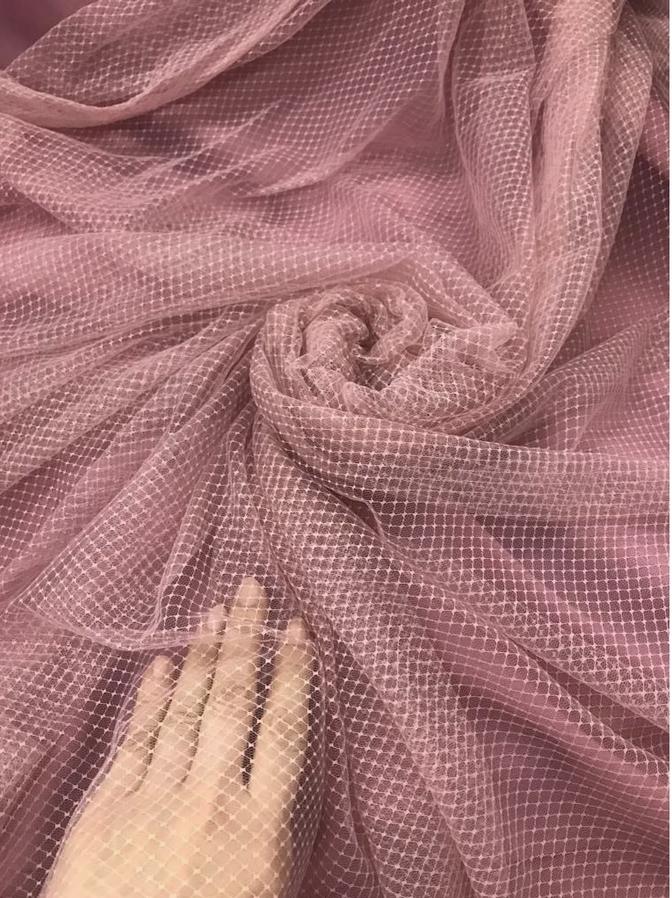 Product Introduction of Kain Brokat Tile Motif Kotak Nylon Diamond Jaring Mesh Bahan Kebaya Tulle Brukat Meteran 11