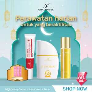 【Ramadan Special Discount】Paket Skincare CHALONESE Original Official Store – Brightening Cream, Sunscreen SPF 50+ PA+++ dan Serum Gold untuk Perawatan Harian Kulit Cerah, Sehat, dan Terlindungi (FREE MASK)