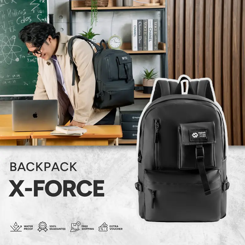 New Arrival Tas Ransel Pria X-FORCE Tas Laptop Punggung Water Resist  Backpack Cowok Tas Leptop X-FORCE SIGMA