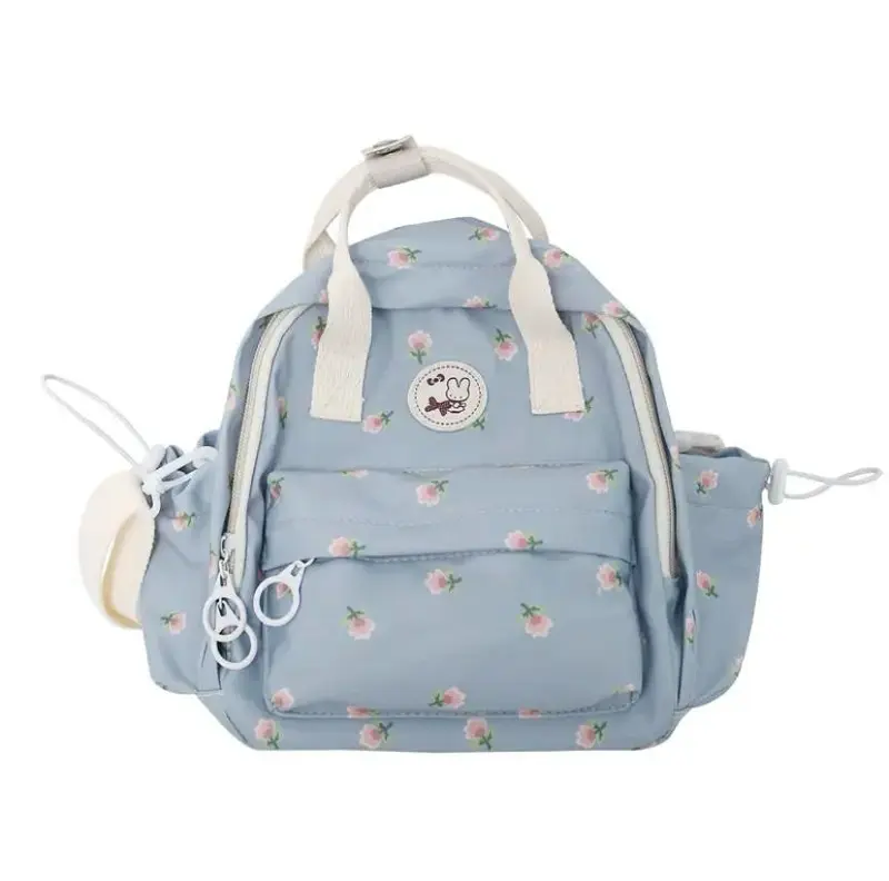BISA COD - Tas Ransel Mini Perempuan Multifungsi Motif Bunga Tulip Bahan Canvas D300 / Tas Ransel Anak 1