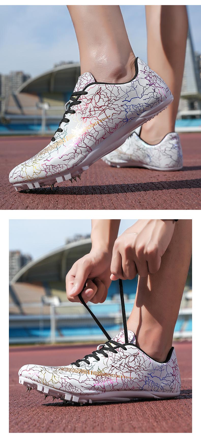 Product Introduction of Youth Sports Competition Dedicated Track and Field Shoes Sports Shoes Spike Shoes Short Running Shoes Male Female Student Running Shoes Competition Long-Length Sports Shoes Mid-Len 39