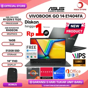 ASUS VIVOBOOK GO 14 AMD E1404FA RYZEN 5 7520U 16GB 512GB SSD W11+OHS 14.0FHD IPS
