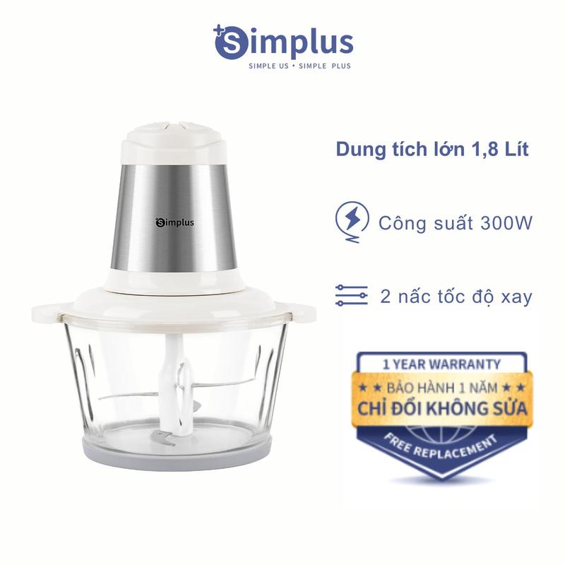 SimplusVN Máy Xay Thịt Simplus Dung Tích 1.8L DDJR003, 2 Mức Tốc Độ Xay, Lưỡi Dao Inox Bảo Hành 1 Năm Chỉ Đổi Không Sửa