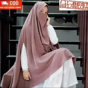Khimar Jumbo Syari As Syifa Softpet Magic Pocket Free Cadar Hijab Instan Asyifa XXL Muslim Kerudung Wanita
