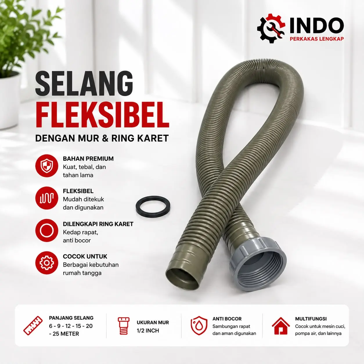 Selang BCP Afur Cuci Piring Selang Bak Sink Termurah Grosir Abu-abu