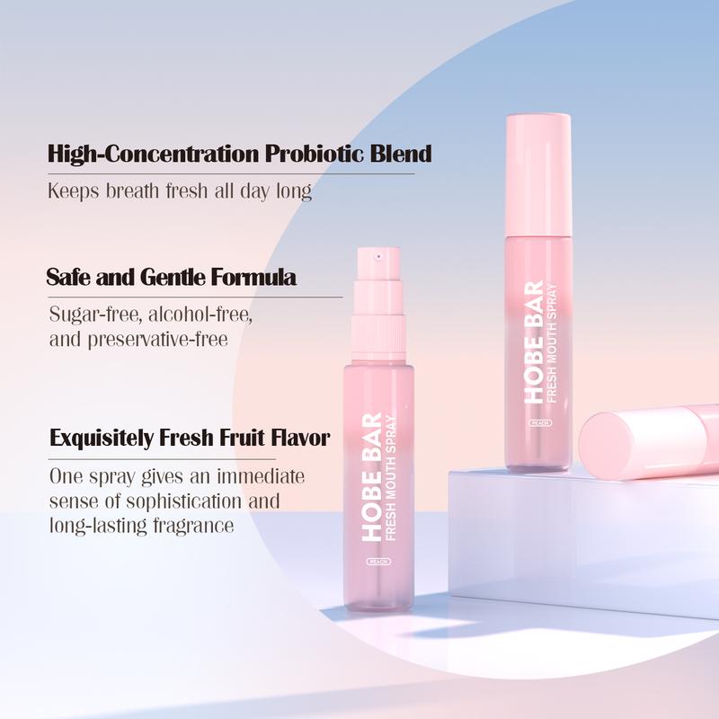 Product Introduction of HOBE BAR Probiotic Oral Spray - Sugar-Free, Alcohol-Free, and Preservative-Free, Peach Mint Flavor for Fresh Breath (20 ml) hobe  bar pewangi mulut semprot mouth spray parfum  mulut Liquid 19