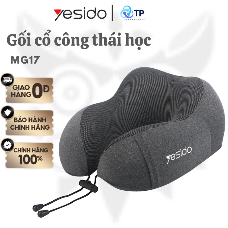  Gối cổ công thái học Yesido Gối chữ U cao su non MG17 tạm biệt đau mỏi cổ vai gáy siêu tiện lợi cho văn phòng & du lịch màu xám đen TP Technologyy 