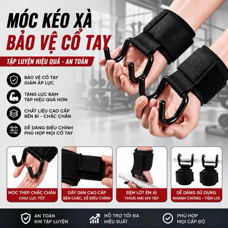 Đai Tăng Cường Tập Thể Dục Kéo Lên Tập Xà Nâng Tạ, Găng Tay Đặc Biệt Có Móc,…