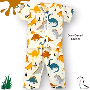 setelan baju piyama anak laki-laki motif dino motif trendy untuk umur 1-12 thun  Celana panjang model tanpa kerah piyama labu labu anak laki-laki