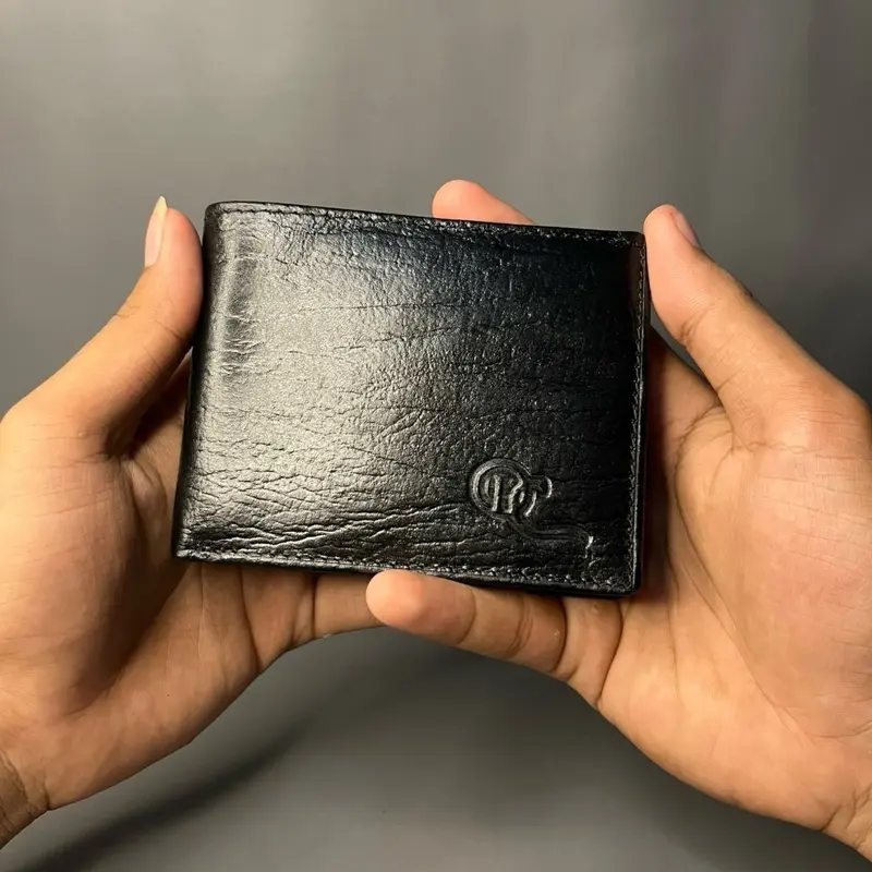 [ABG 012 DBR] Dompet mini untuk pria, terbuat dari kulit sapi asli motif serat kayu Kartu Uang 6