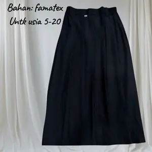 Rok Remped Hitam Bawahan Seragam Sekolah TK SD MI SMP SMA Bahan Famatex Untuk Usia 5-20 Tahun Fashion