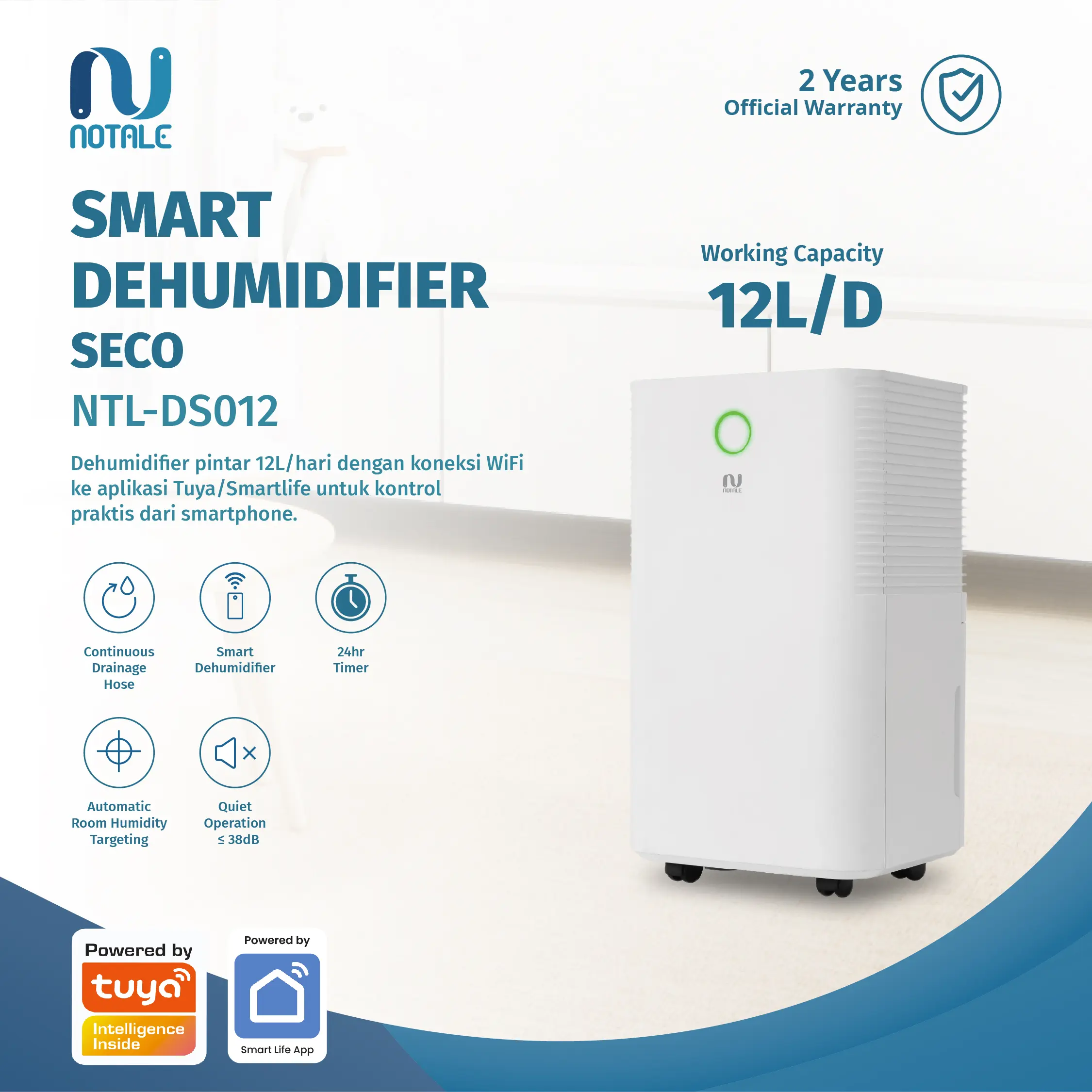 Notale Seco Dehumidifier Penyerap Lembab Ruangan Dehumidifier Ruangan Dehumidifier Serap Lembab